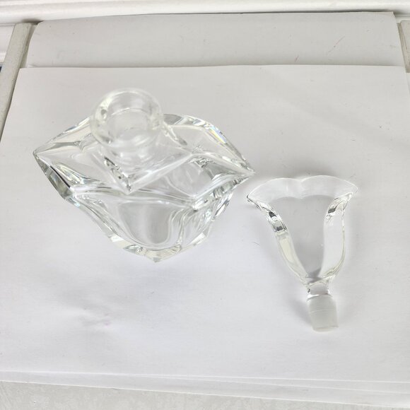 Handmade Clear Lead Crystal Vintage Perfume Bottle With Stopper - Picture 4 of 6
